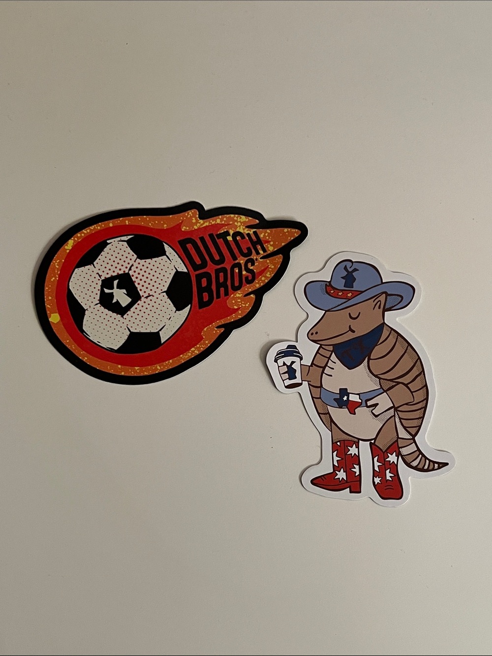 Texas Exclusive Dutch Bros State Armadillo Cowboy & FIFA Limited Edition Sticker